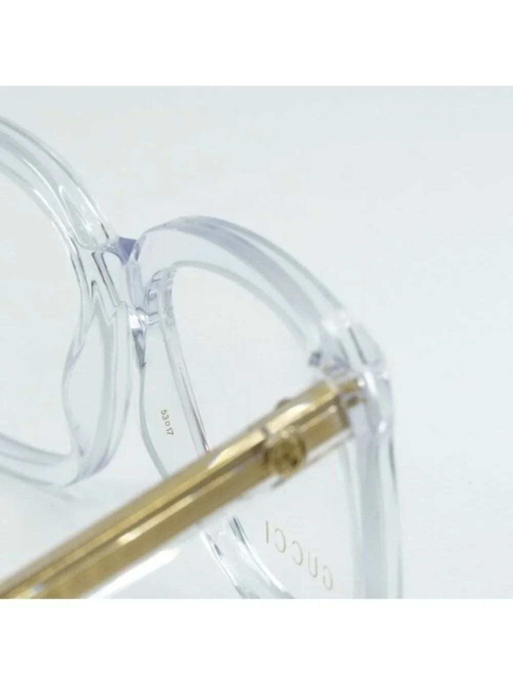 Gucci GG1319O 003 Square Eyeglasses - Transparent With Gold 53mm